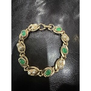 vintage Goldette Victorian Revival gold-plated slide charm bracelet